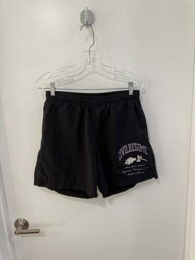 Civil Regime Black Graphic Nylon Shorts Size S